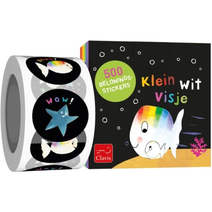 Klein wit visje beloningsstickers. 3+
