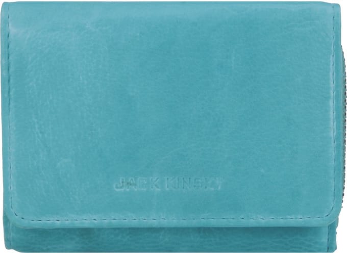 Jack Kinsky Nassau Portemonnee RFID Leer 11 cm - Dames - Horizontaal - türkis