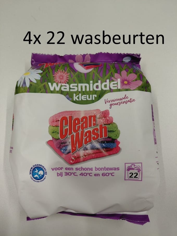 Senzora Clean Wash - wasmiddel waspoeder - Color kleur - 4x 22 wasbeurten