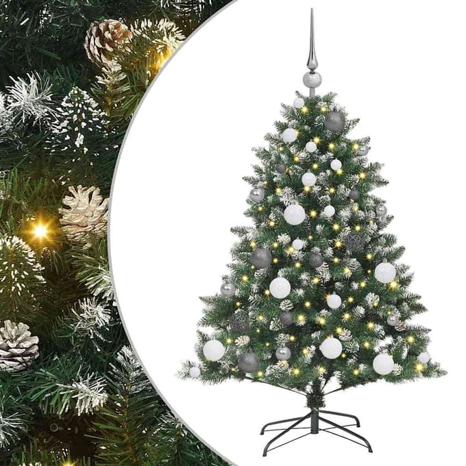 vidaXL Kunstkerstboom Groen 120 cm PVC en Plastic en Staal