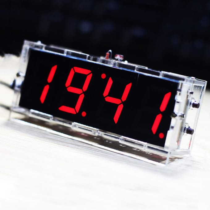 Compacte 4-cijferige DIY digitale LED-klokset Lichtregeling Temperatuur Datum Tijdweergave met groen