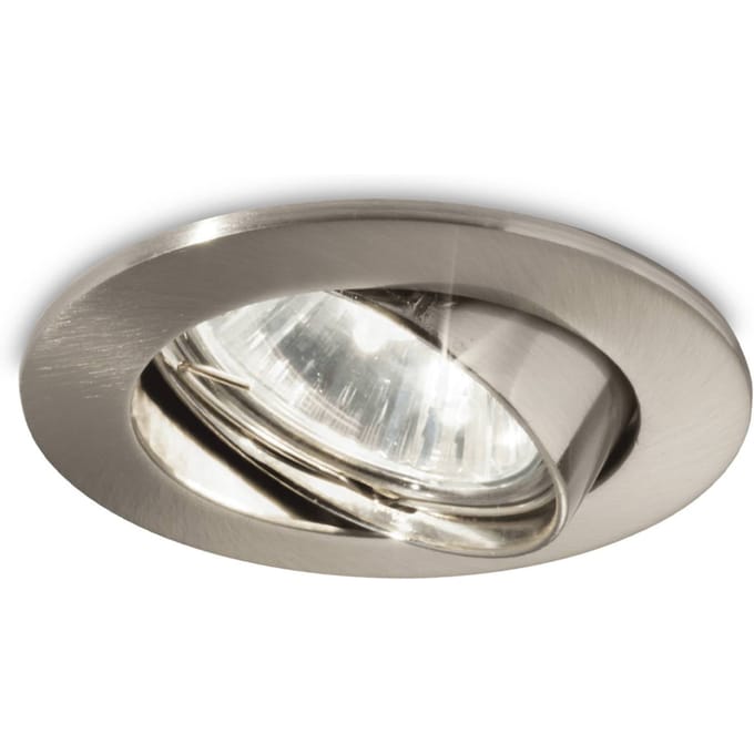 IDEAL LUX Inbouwspot Swing rond, GU10, zwenkbaar, nikkel