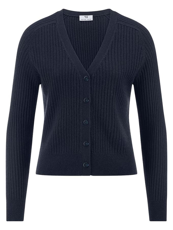 Cardigan diepe V-hals Van Peter Hahn blauw