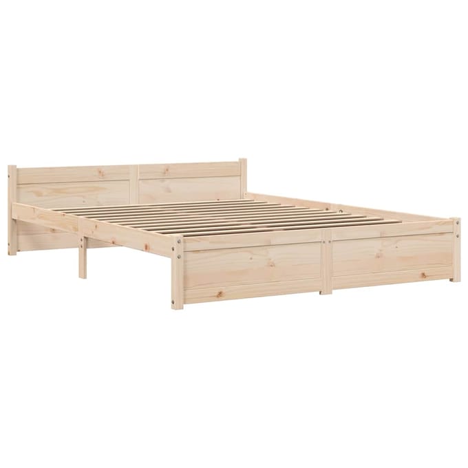 vidaXL - Bedframe - massief - hout - 135x190 - cm