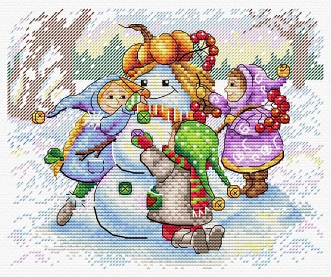 Borduurpakket - Sneeuwpop Bouwen