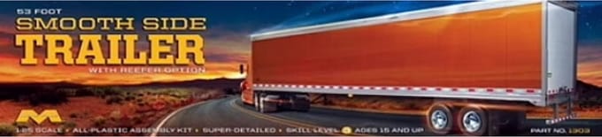 Moebius Modelbouwpakket Militaire voertuigen - 1303 53 Foot Smooth Side Trailer with Reefer Option Plastic - 1:25 - Modelbouw