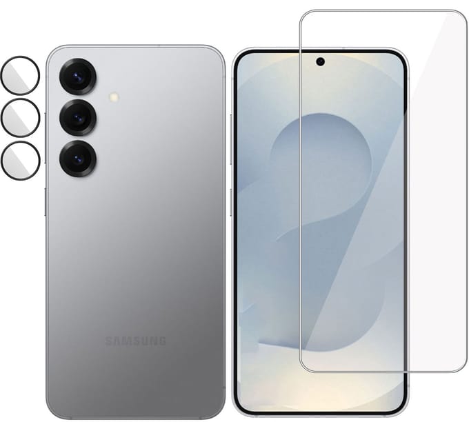 Screenprotector + Camera Screen geschikt voor Samsung Galaxy S25 Plus Screenprotector - Gehard Glas - Rounded - Proteqt+