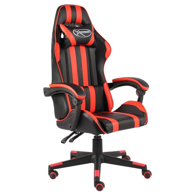 vidaXL - Racestoel - kunstleer - zwart - en - rood