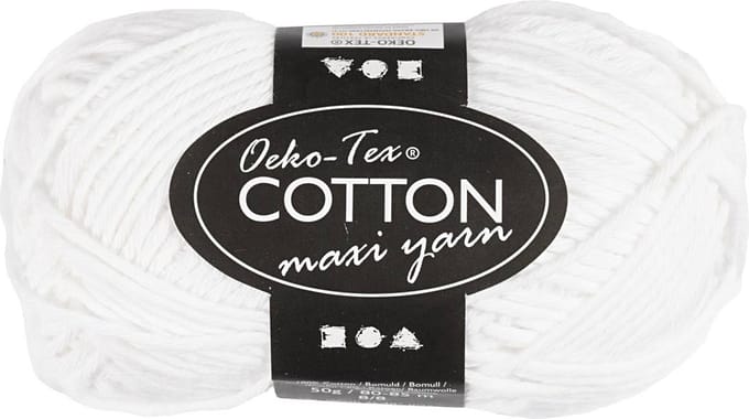 Creativ Company Cotton yarn Size 8/8 L: 80-85 M White - 50gr.