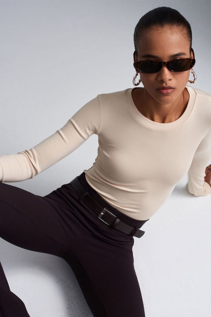 Slim Fit Crew Neck Jersey Romper