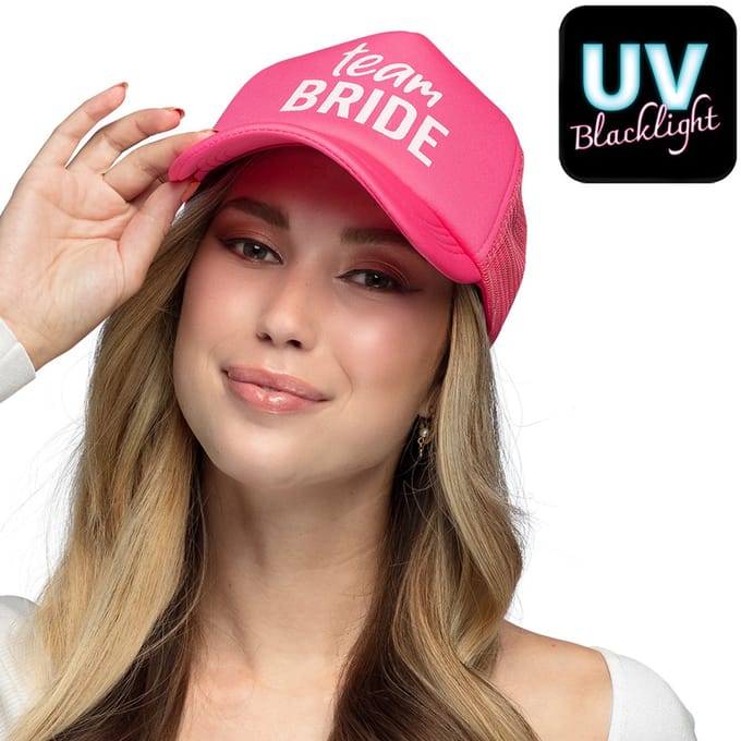 Boland Vrijgezellenfeest baseballcap/petje - Team Bride - roze - dames - polyester