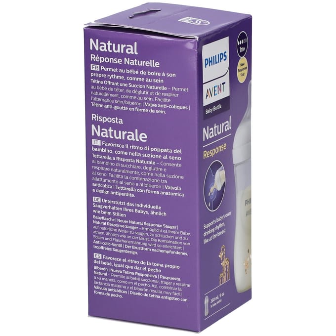 Philips Avent Natural Response babyfles – 260 ml – flow 3 – Giraffe - SCY903/66