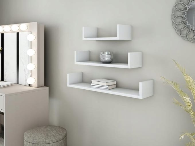 Matkam - Wandplank - EX3 Klein - Wit, set van 3 planken