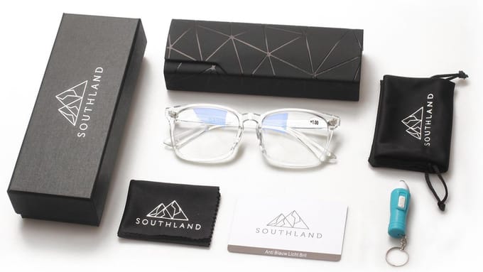Southland Computerbril Met Sterkte +1 - Blauw Licht Bril - Blauw Licht Filter Bril - Blue Light Glasses - Beeldschermbril - Blue Light Filter Bril