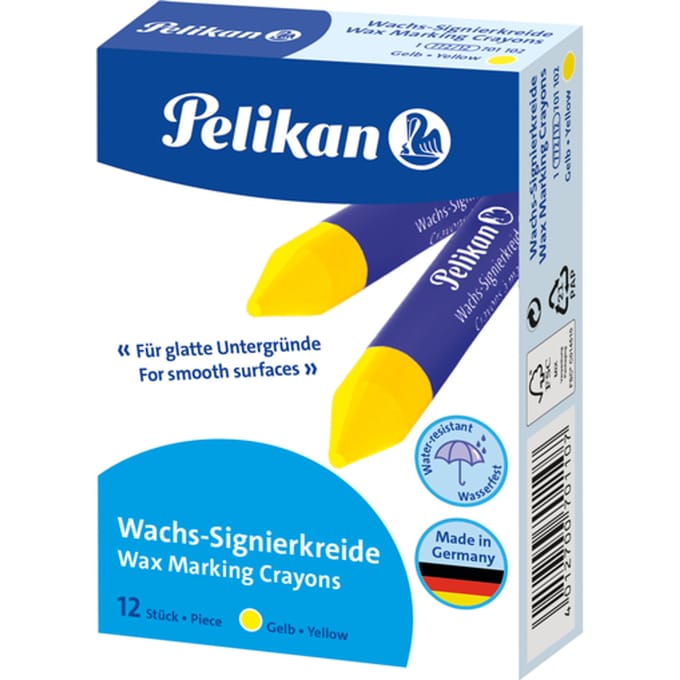Pelikan merkkrijt 772 - Geel - 12 stuks