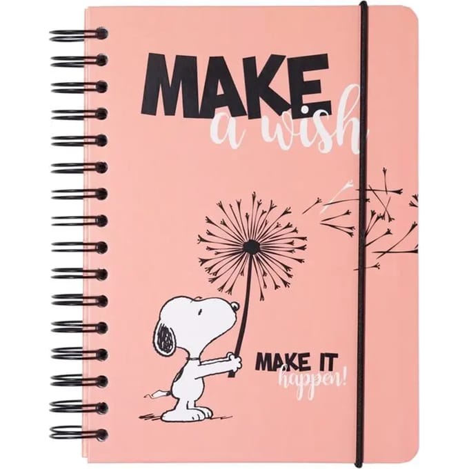Snoopy Notitieboek Hardcover A5 14,8 X 21 Cm Karton Zachtroze