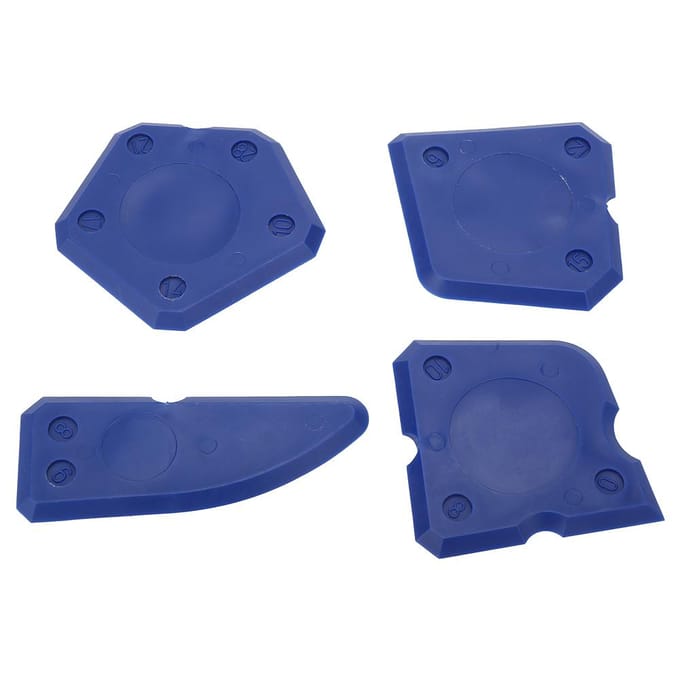4 STUKS Kit Kitgereedschap Siliconen Glas Cement Schraper voor Afdichtmiddel Voegmiddel Afwerking Afdichting (Blauw)