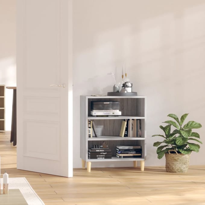 vidaXL - Dressoir - 57x35x70 - cm - bewerkt - hout - grijs - sonoma - eikenkleurig