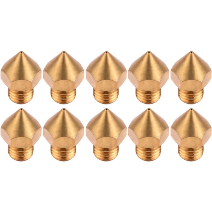 Aibecy 10 stuks 3D-printer extruder messing mondstuk 0,4 mm printer hotend compatibel met CR10S Pro 3D 10pcs goud