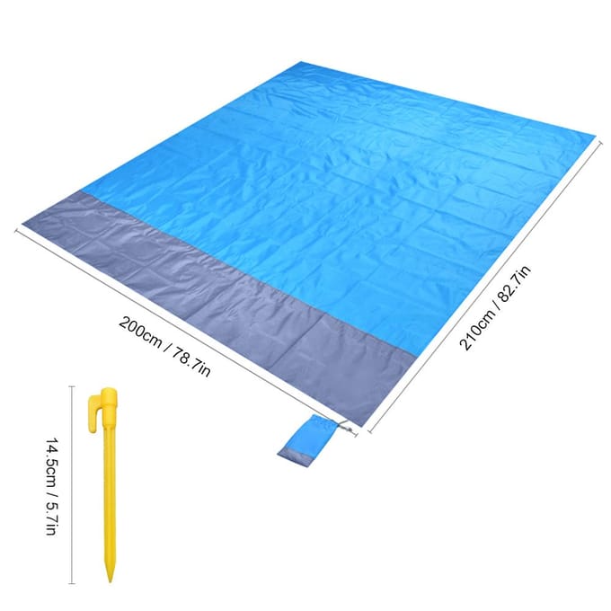 Couverture de plage imperméable, tapis de pique-nique Portable d'extérieur, matelas de sol de Camping 2 x 2.1M gris/vert d’armée