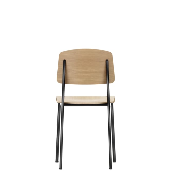 Vitra - Standard - Stoel - diepzwart - Eiken licht