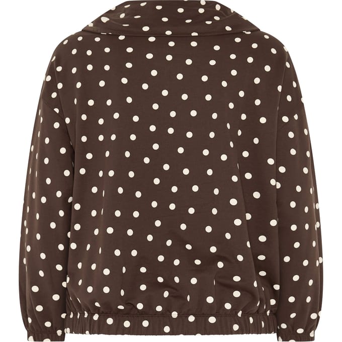 Limited Collection Bruine Hoodie Met Stippen En Halve Rits Size 48