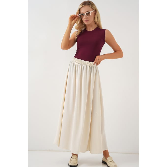 Maxi Rok met Elastische Taille