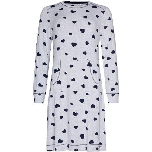 Rebelle - Nachthemd - Silver Frost - Viscose - Hartjes - Grijs - Maat 46
