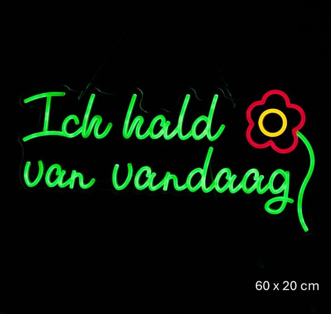 Decoratie Lichtreclame Ich hald van vandaag 60 cm.