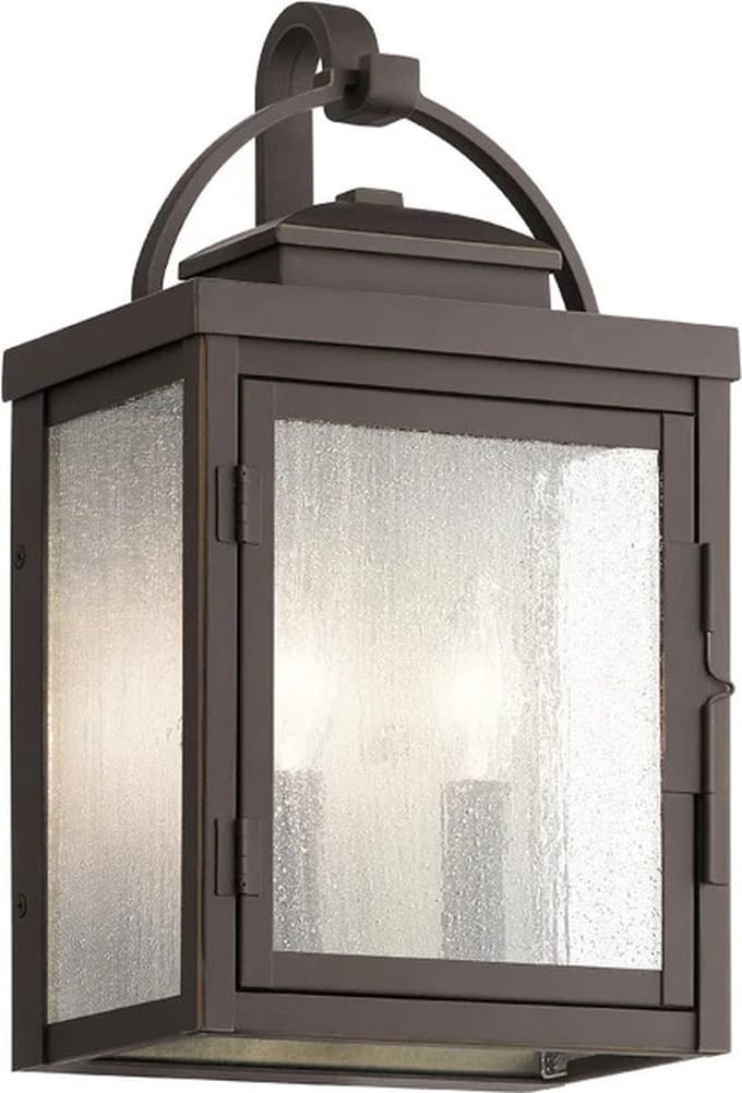 Kichler LED Wand Buitenlamp Carlson | 2X E14 Max 40W | IP44 | Dimbaar | Rubbed Bronze