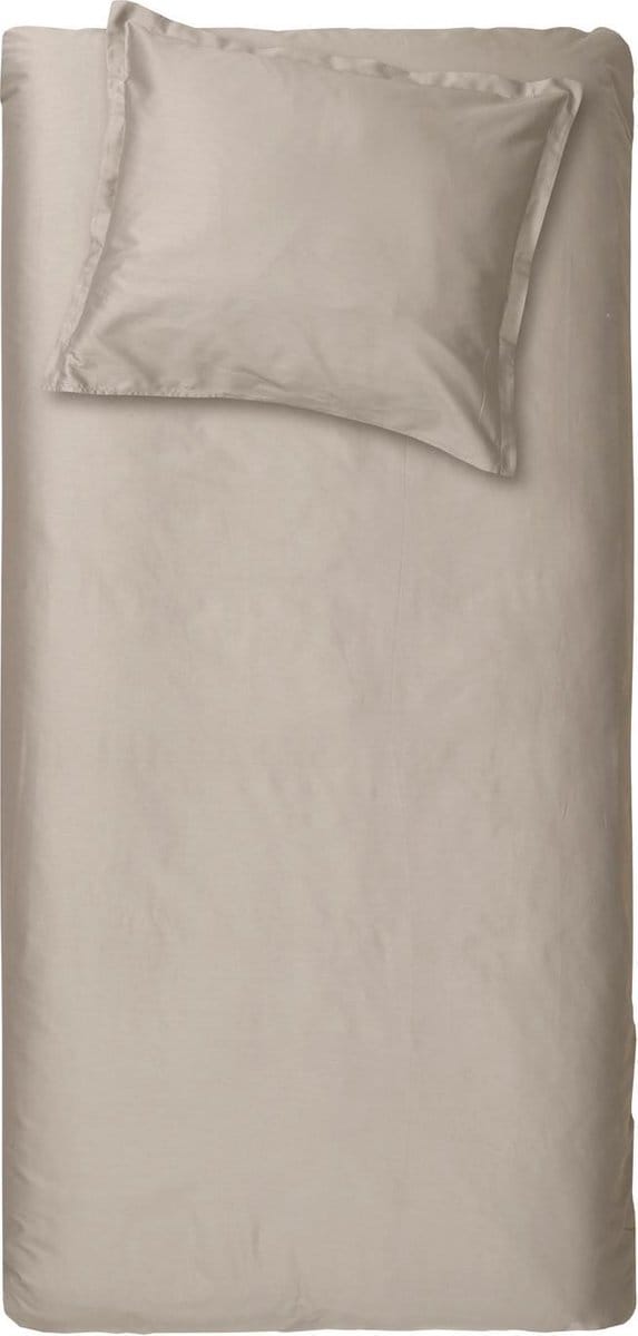 Cinderella Sundays Dekbedovertrek - 1 persoons - Satijn - 140 x 200/220 cm - Taupe + 1 kussensloop 60x70