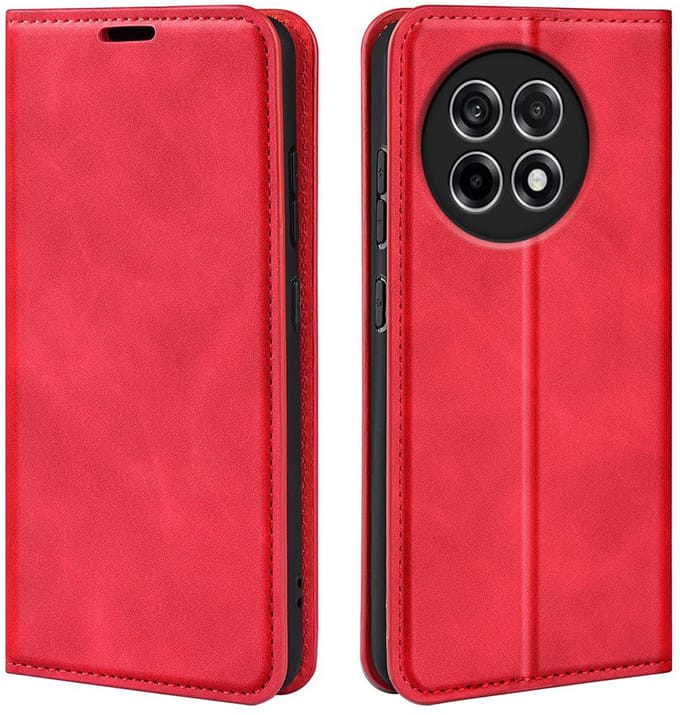 MobyDefend Hoesje - Geschikt voor OnePlus 13R - Luxe Wallet Bookcase (Magnetische Sluiting) - Rood