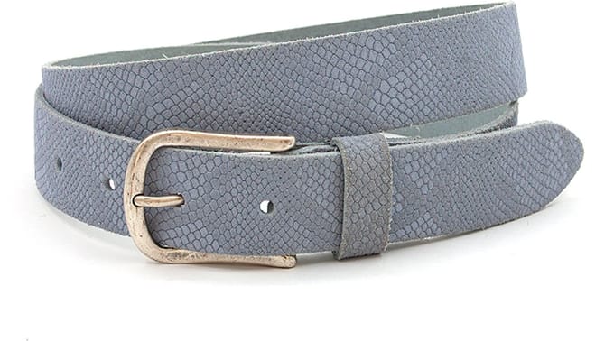 Dames riem bleu - Leren jeans riem 3cm van soepel leder - Leer - Jeans riem - Casual - Maat 100
