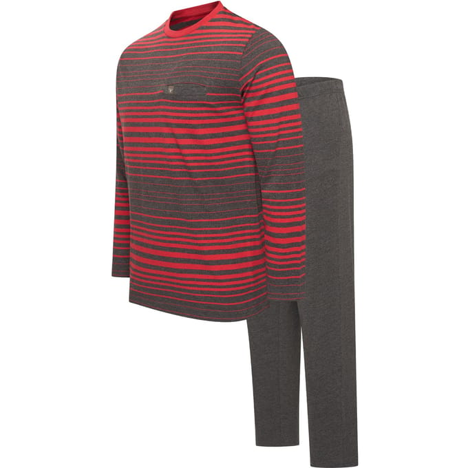 Cappuccino Italia - Heren Pyjama Siena Pyjama - Rood - Maat L
