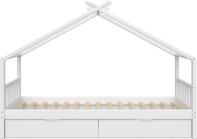 Vitalispa Design Huisbed – 90x200 cm met 2 laden Wit