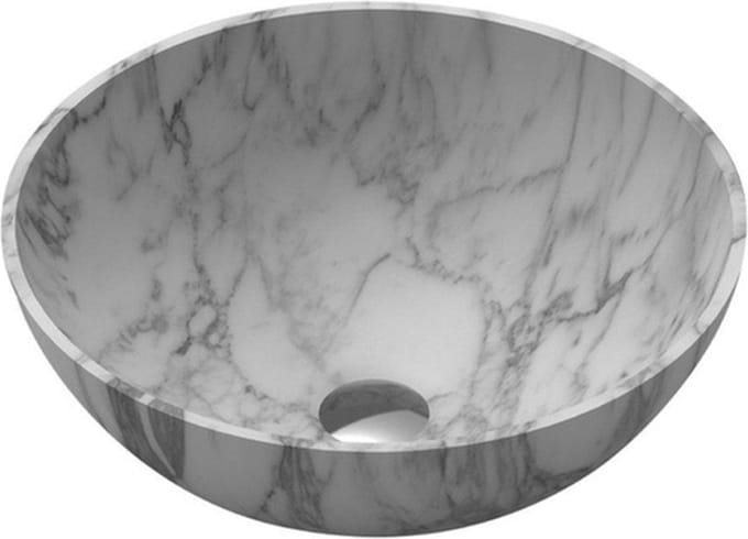 Saniclass waskom – Java Marble – Ø42x15 cm - Wit marmer