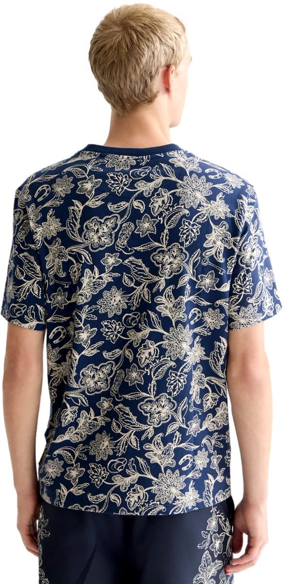 T-shirt in all-over look met ronde hals
