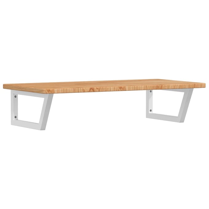 vidaXL - Badkamer - wandschap - staal - en - massief - eikenhout