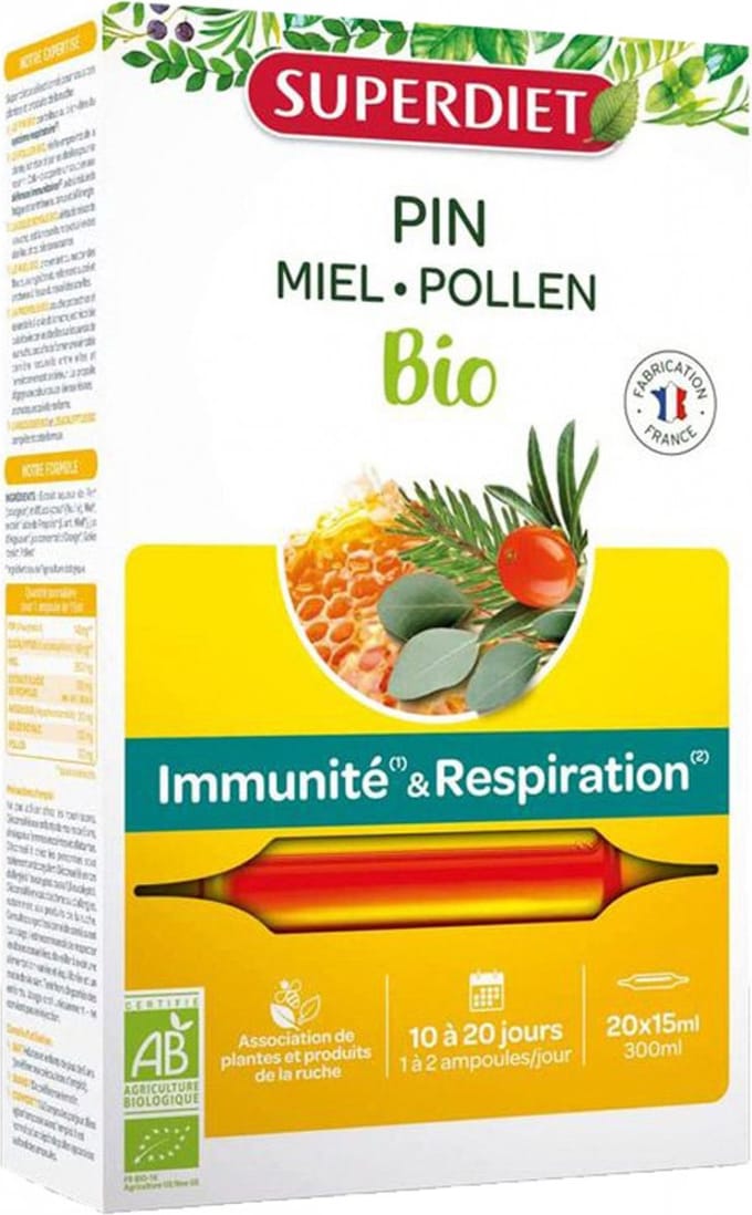 Superdiet Dennenhoningstuifmeel Biologisch 20 Flesjes