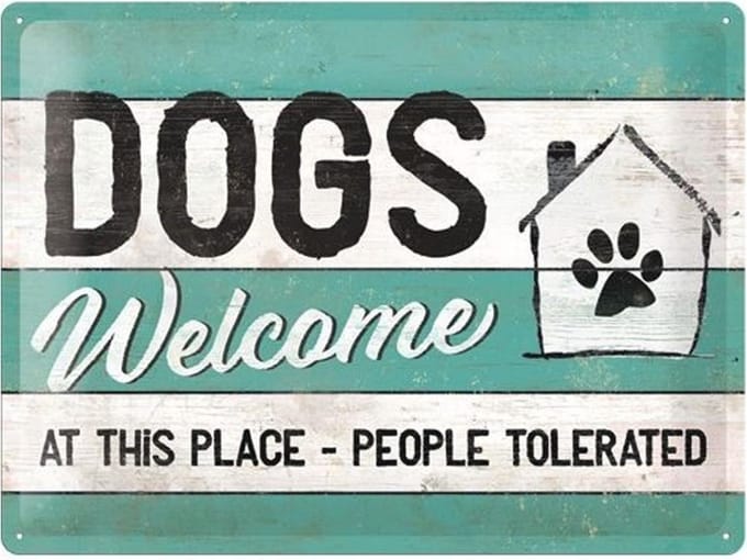 Wandbord - Dogs Welcome -30x40cm-