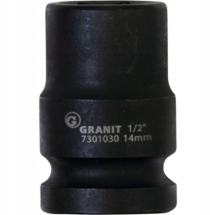 Slagdoppen 1/2" 14mm Zeskant Kort - Granit Black Edition