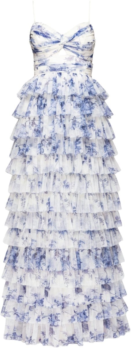 LARICA Jurk - Slim Fit - Rits - Gebloemd Blauw S