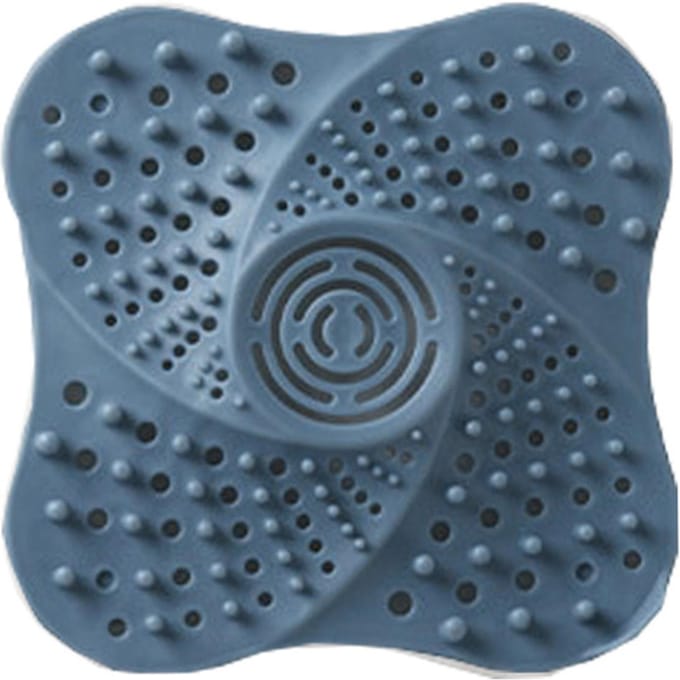 Filtre de douche en silicone réutilisable pour salle de bain bleu
