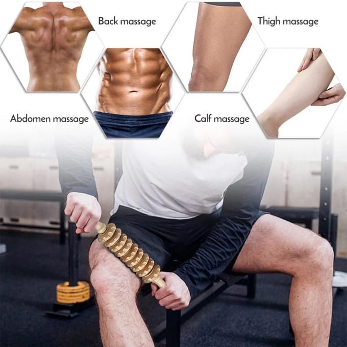 Tcare Masseur Gua Sha en Bois Manuel Blaster Cellulite Bâton Rouleau Musculaire pour Soulagement des Blessures Sportives