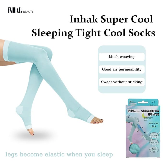 INHAK Super Cool Slaap Strakke Sokken 1EA white
