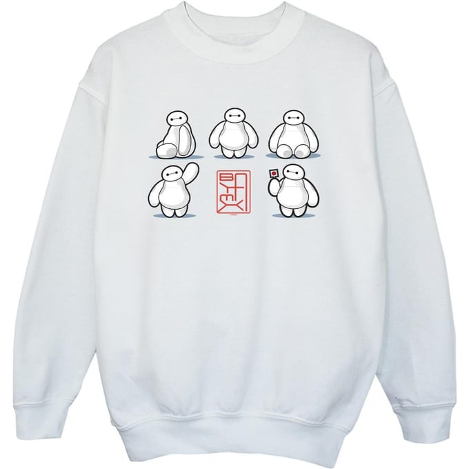 Disney Jongens Big Hero 6 Baymax Veel houdingen Sweatshirt (Wit)