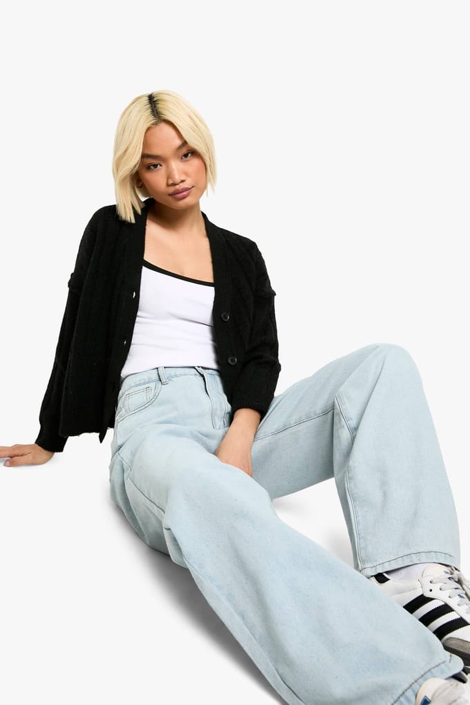 Dames Boohoo Basics Boyfriend Jeans | Bleach Wash | Maat: 6/32L