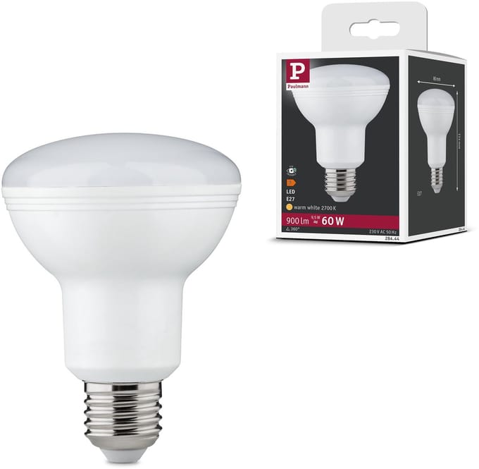 Paulmann 28444 LED-lamp Energielabel F (A - G) E27 Reflector 9.5 W Warmwit (Ø x h) 80 mm x 114 mm 1 stuk(s)