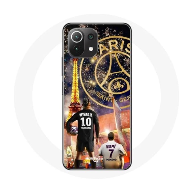 Coque pour Xiaomi Mi 11 Lite PSG Neymar et Mbappé Joyeux noël