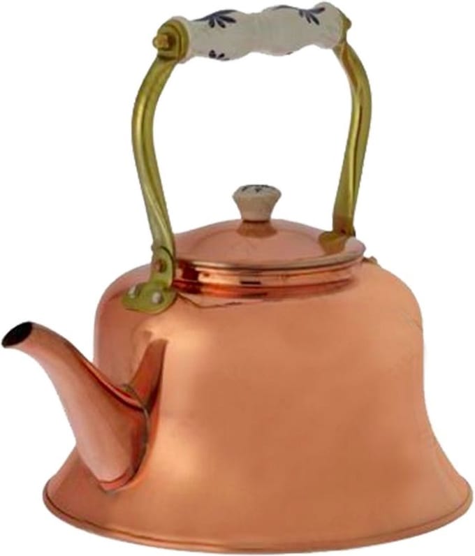 Theeketel met porseleinen handvat